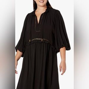 City Chic Avery Black boho chic loose fit Dress 18W